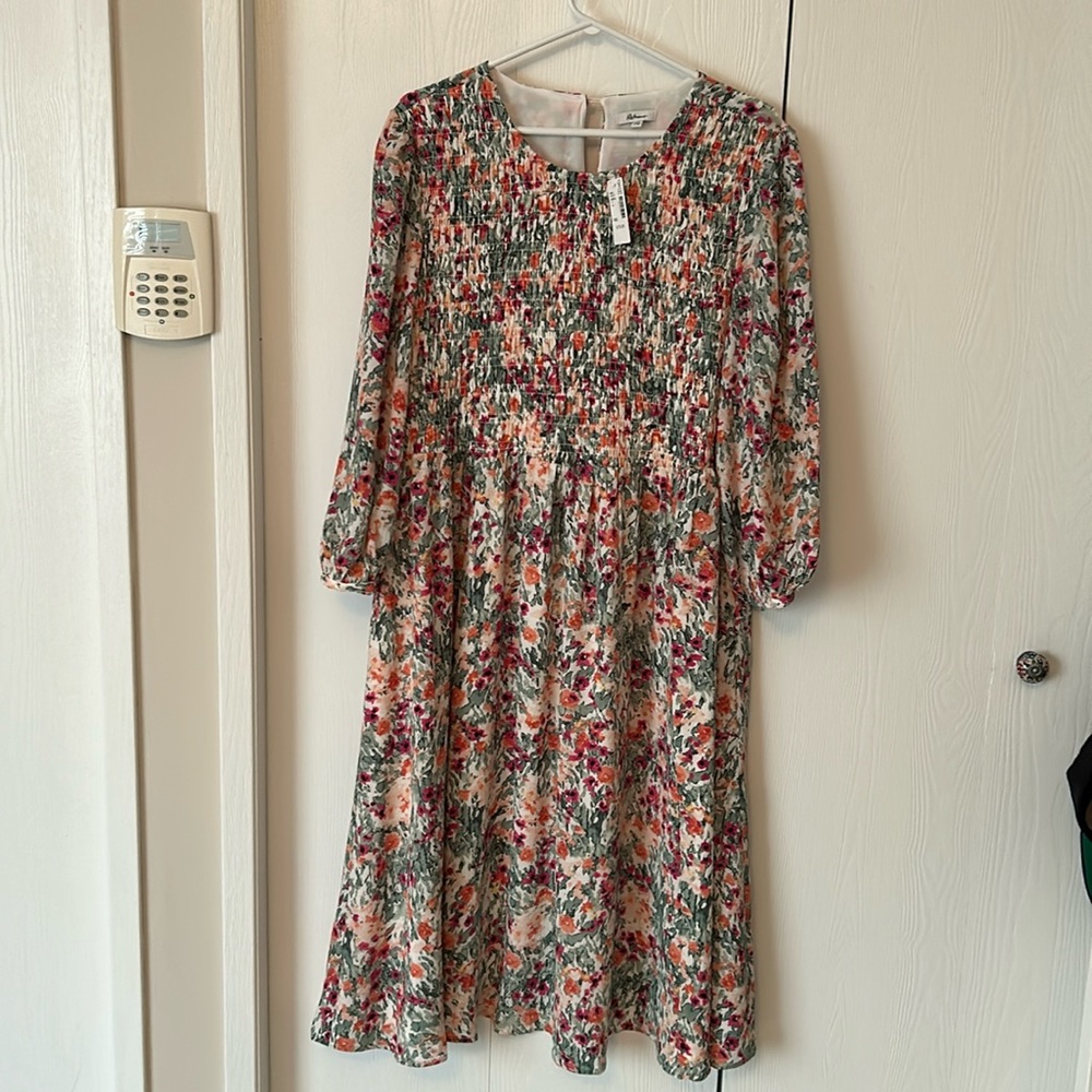 Smocked floral dress